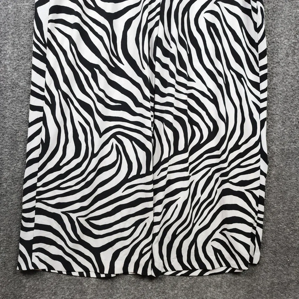 Michael Kors Jumpsuit Womens S Zebra Print Black White Sleeveless Wide Leg EUC